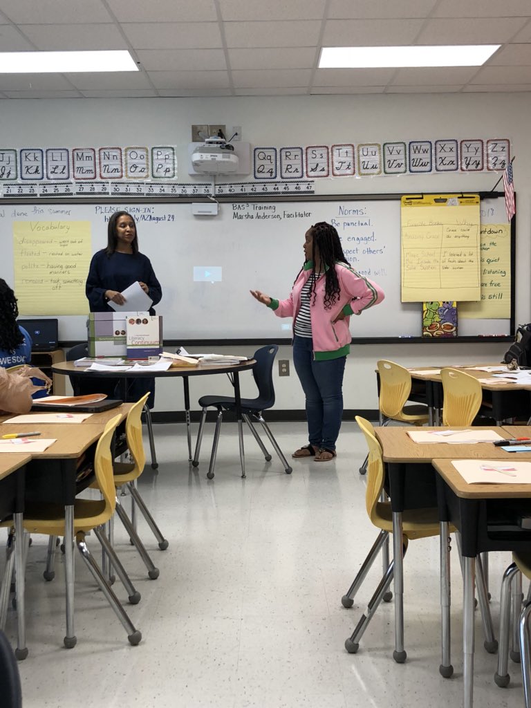 Weston_Lekethia's tweet image. PD Friday! BAS refresher with a surprise visit from @MrsKBrownIC Feldwood’s Fabulous Literacy Coach! Thanks for the clarity! #readingisthekeytosuccess #aspiretogreatness #alwaysastudent