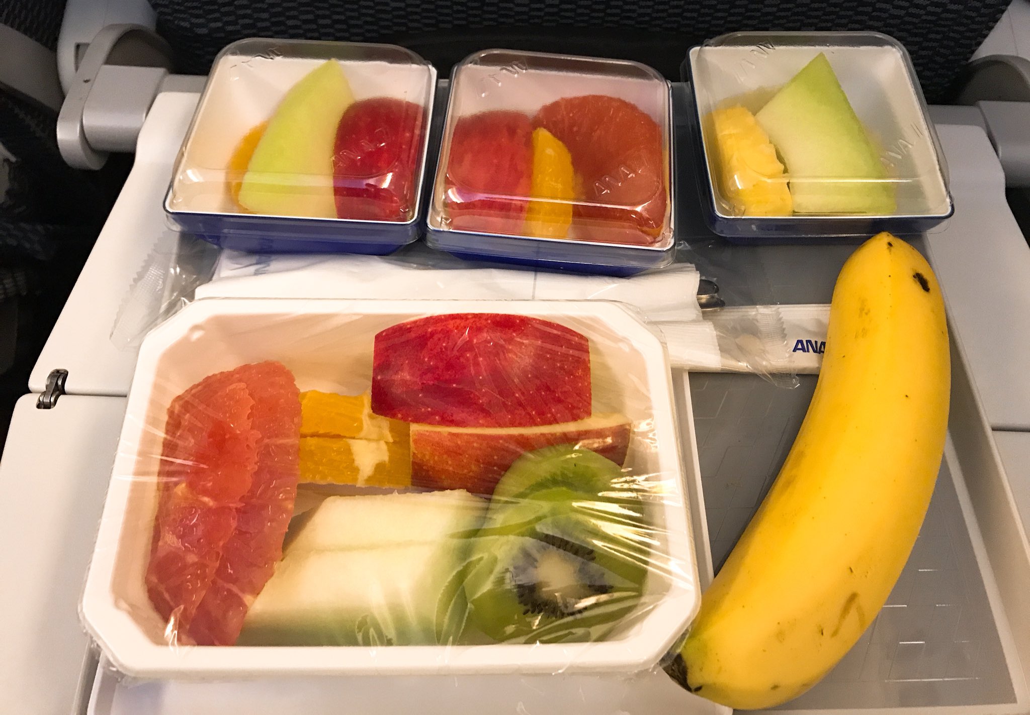 リーマントラベラー東松寛文 Anaの機内食で事前申し込みした フルーツプラッターミールを初体験 本当にフルーツだけ フルーツ好きにはたまらない その上 食べてすぐ寝ても 胃もたれしない さらには現地に着いてもお腹いっぱいになってないから すぐ