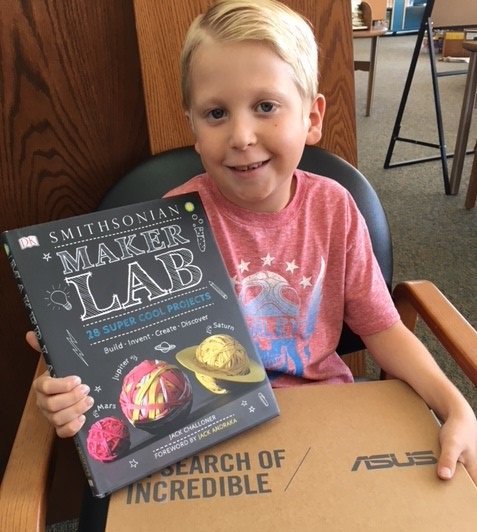 vencolibrary's tweet photo. Congratulations to exceptional reader Brody, Summer Reading Challenge grand prize winner from #vclOakViewLibrary. https://t.co/AZ5zxoBJz9