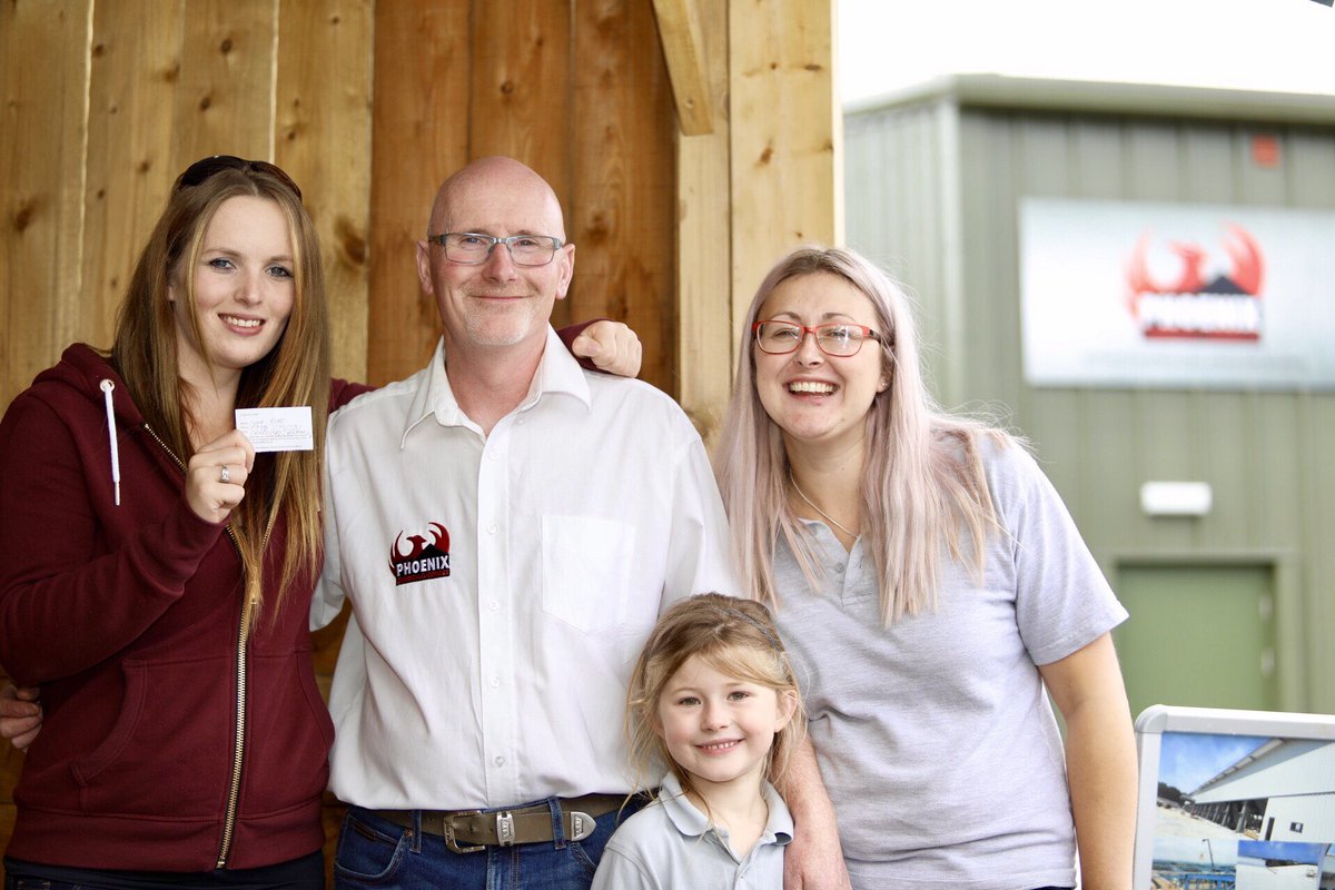 PhoenixCladding's tweet image. Clare Blake from #Liskeard winner of our field shelter draw  @PhoenixCladding new premises opening