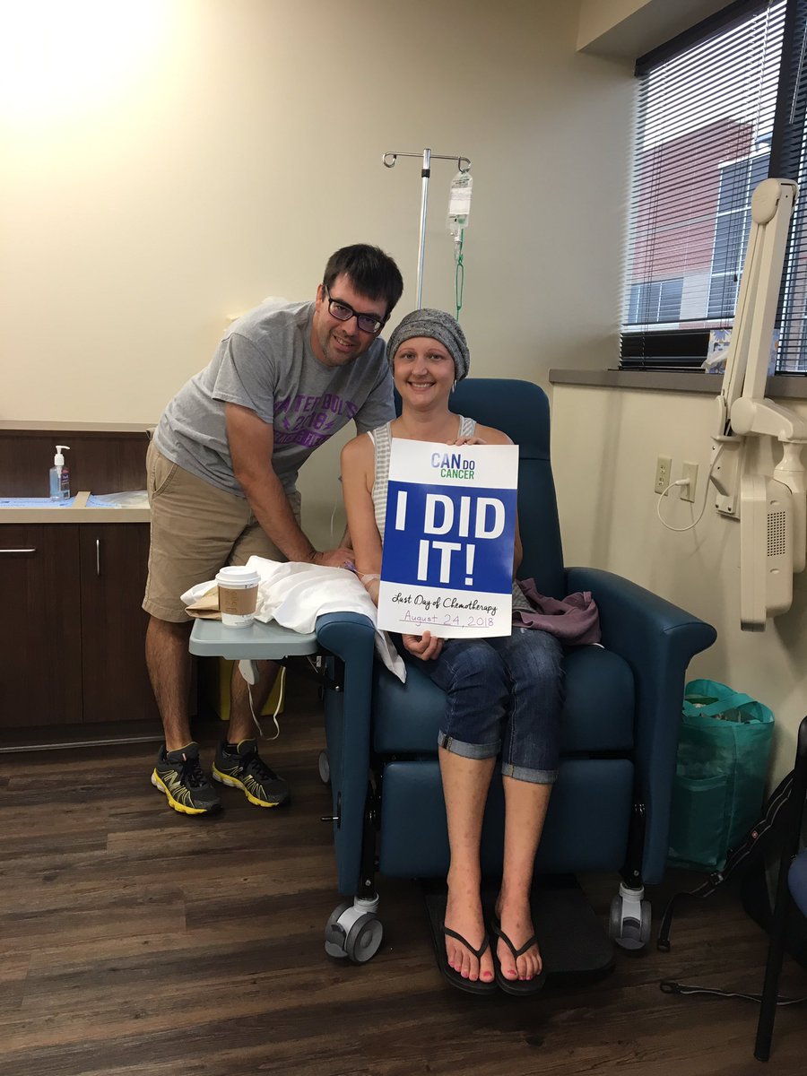 How many likes can my wife Cheryl get to celebrate her last chemo day???? Proud of her strength and outlook! Here's to the next chapter!! #fighter #KCA 🎉🎉🎉