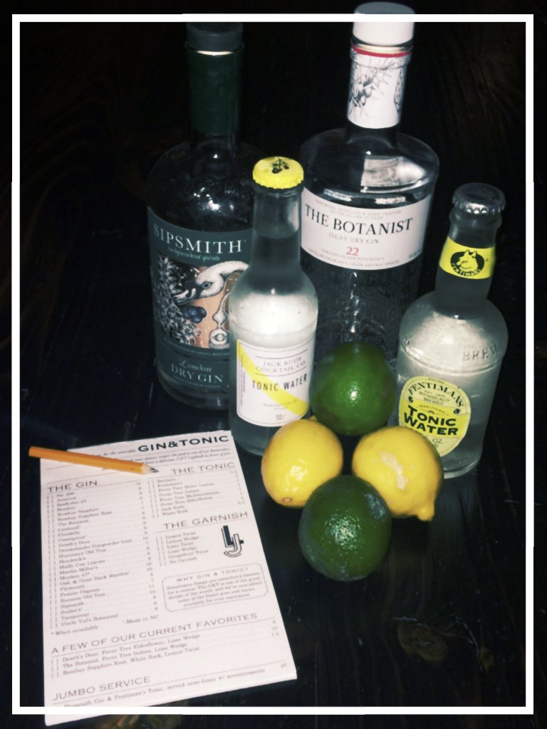 littlejumbobar's tweet photo. Come by and check out our new interactive, choose your own adventure G & T menu. A regular did the math and there are 1,200 different possible combinations!! You are sure to find your perfect Gin and Tonic! #gnt #choices #favorite #sushimenu https://t.co/X0l6Vk29Ll
