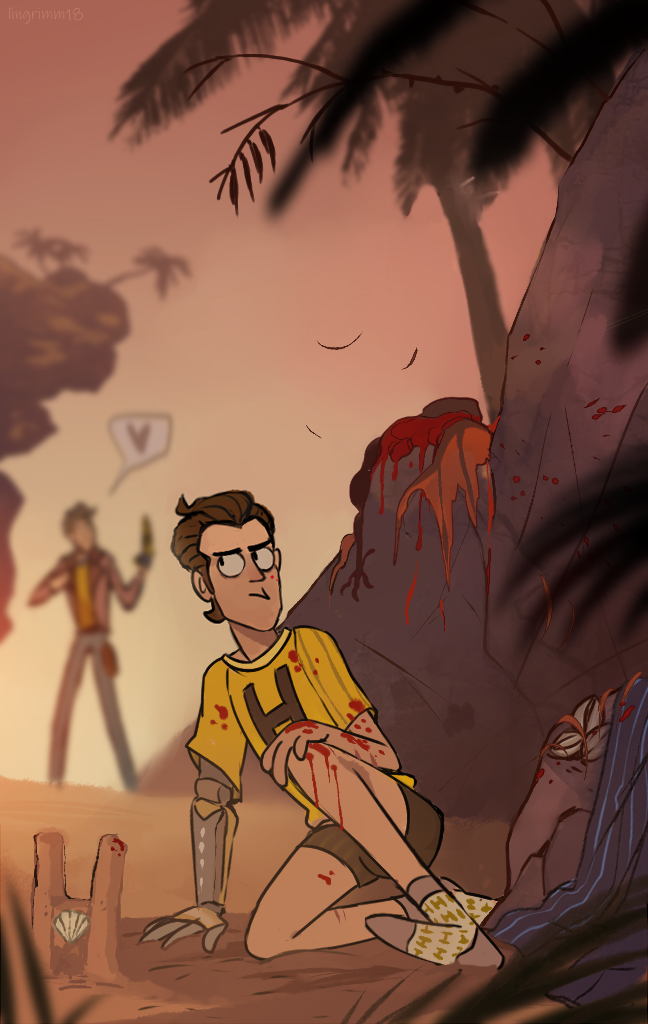 Jack cares about you, Rhys, relax. And enjoy your vacation. xD 
Grimm: It was an old art we drew last summer (whoops, a year ago now, it’s hard to believe this), it was unfinished and covered in dust. We found it today and I decided to make a short story. #borderlands #rhack