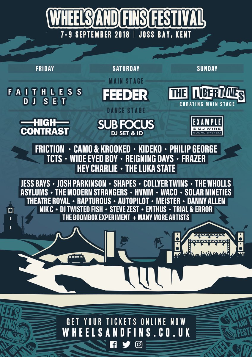Only two weeks until we return to one of our favourite festivals! 

So hyped to join this mega line up. We play the Saturday on the main stage 🤟🏼 

Tickets available here - wheelsandfins.co.uk/tickets/

@wheelsandfinsuk