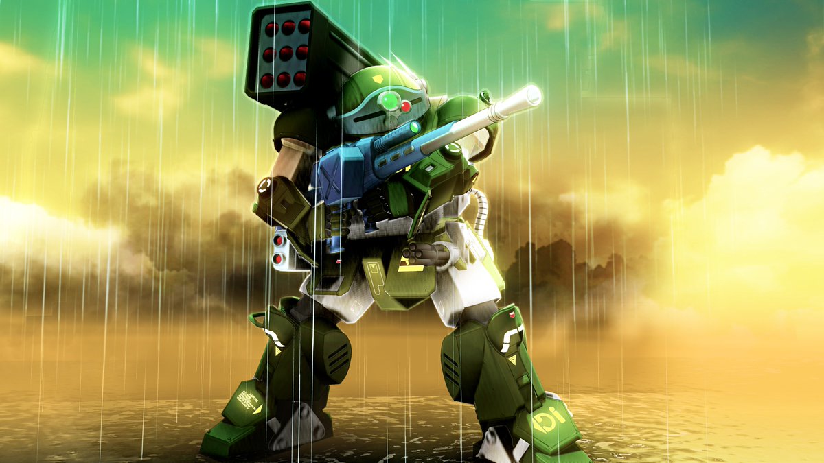 いい感じで汚れ感出たんじゃないでしょうか。ウドの街の背景ほしいですね。作るか。 #COM3D2 #ボトムズ #スコープドック