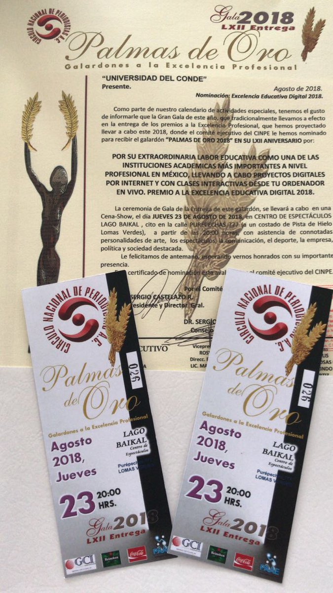 drmarcoconde's tweet photo. La udc gano ayer el premio las Palmas de Oro otorgado por el Circulo Nacional de Periodistas por su Excelencia Academica. Me represento mi hermano en la recepcion de este premio. Muy buena noche ayer dos premios el mismo dia. https://t.co/UmLvUOt6hv