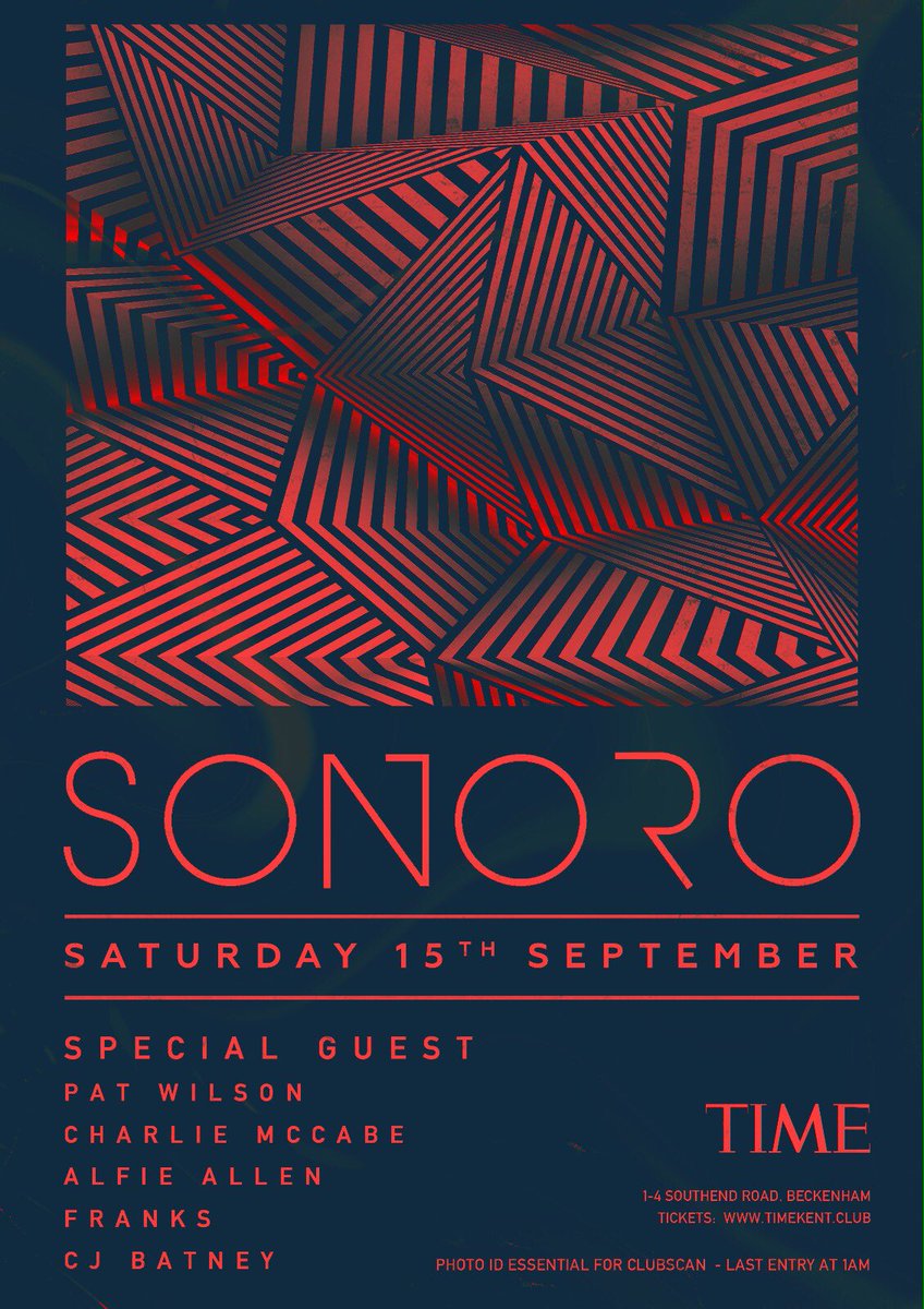 🚨SAT 15TH SEPTEMBER 🚨

WE RETURN TO @TIMEKENT WITH THIS LINE UP &amp; A VERY SPECIAL GUEST 👌🏻

🎟️EARLYBIRD TICKETS 🎟️tickettailor.com/events/sonoro
