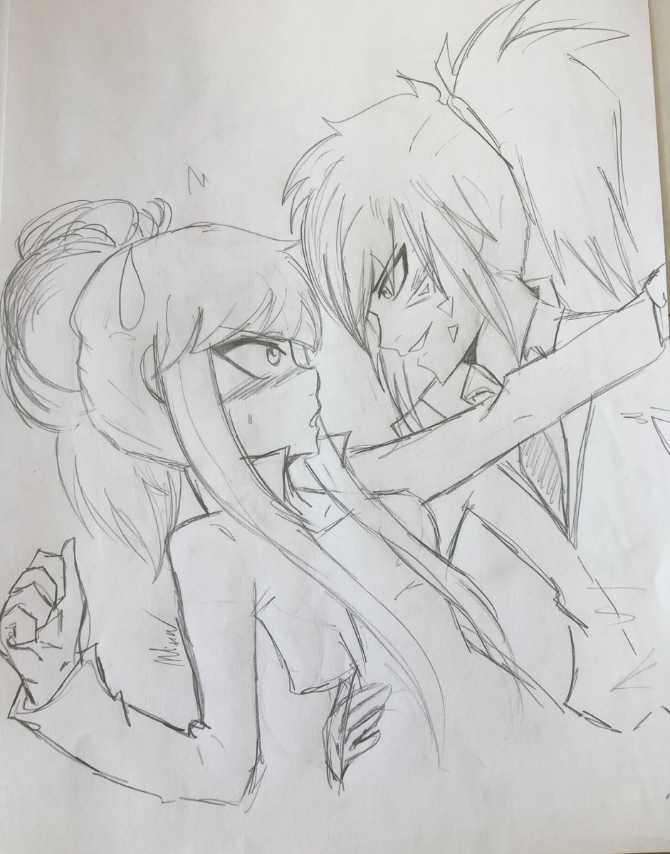 TSpriggan's tweet photo. I wanted to do a drawing of eileen and acno 'adding a touch of drawing my little pony xD
Here is the result x)
Ps: I did not respect the hair of Acno and the watermelons of eileen xD #FairyTail100YearsQuest #FairyTail #fanart #mlp #mlpstyle #sketch #drawings https://t.co/aPHJCuLyJ9