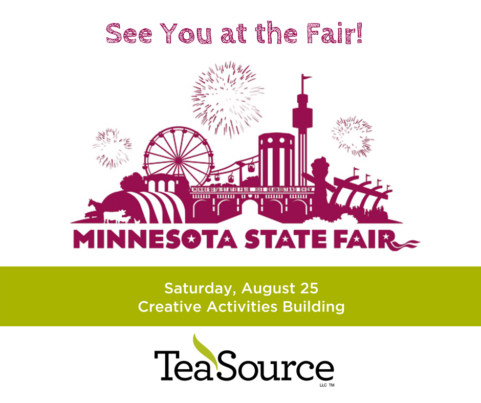 TeaSource's tweet image. See you TOMORROW in the Creative Activities Building at the @mnstatefair! We'll be running three 15 minute workshops at 10:30 a.m., 12 p.m., and 1:30 p.m. Stop by for a tea sample and a chance to win prizes! #TeaSourceAtMNStateFair #icedtea #MNsummer