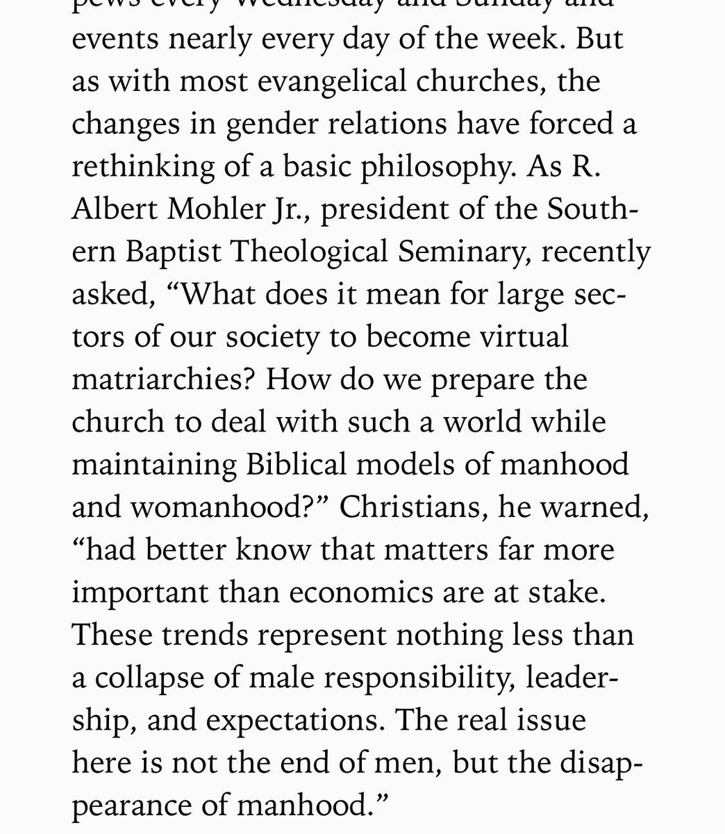 you know all the hand-wringing about getting ppl “back in church” and how to “appeal to younger generations”? religious institutions are another one of those that we see floundering as women advance. i wonder why