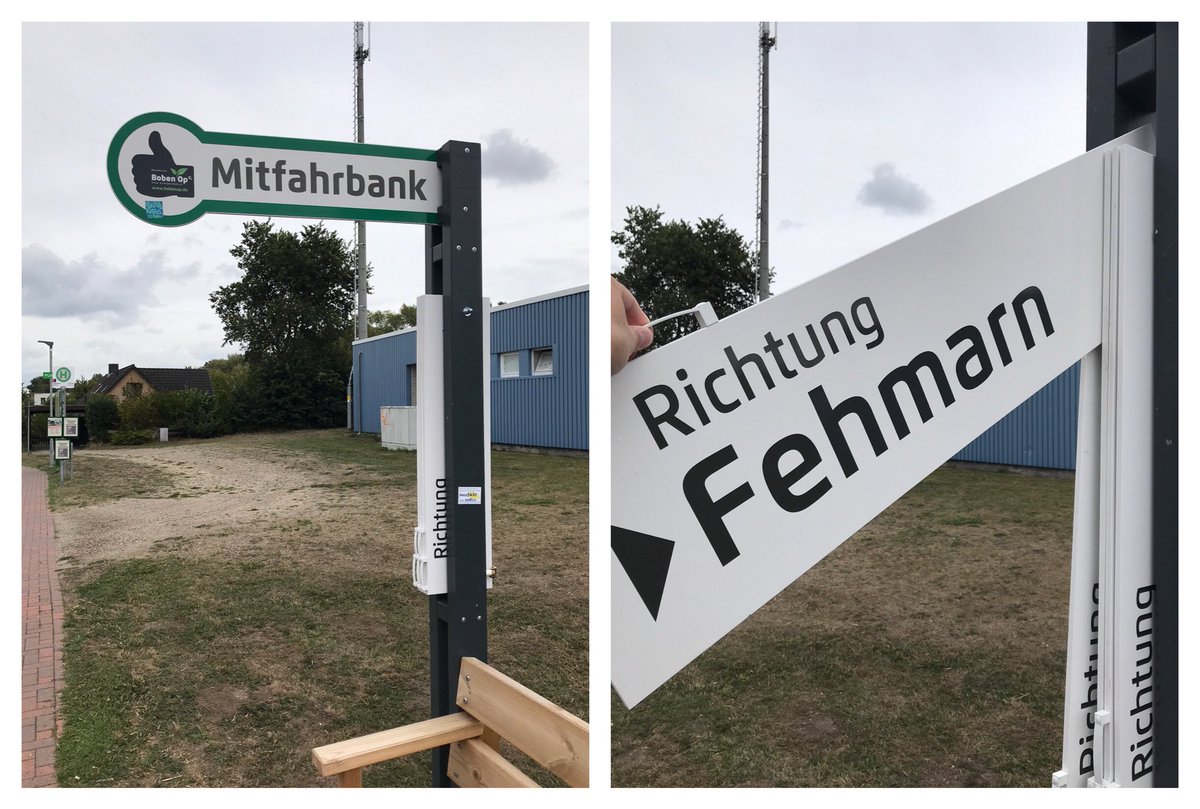 In Schleswig-Holstein gibt es Mitfahrbänke. Man wählt einen Ort, an den man möchte, klappt das passende Schild aus, und dann setzt man sich auf die Bank und wartet.
