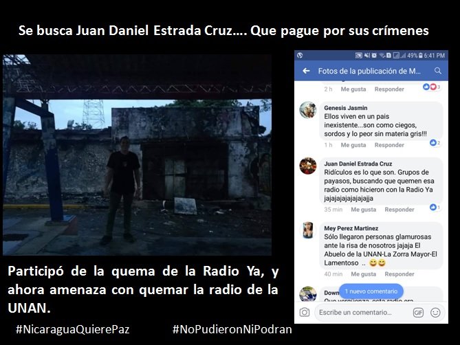 DenisseCo14's tweet photo. #NicaraguaQuierePaz 
#SomosUNAN 
#NoPudieronNiPodran https://t.co/a3BacUmRtw