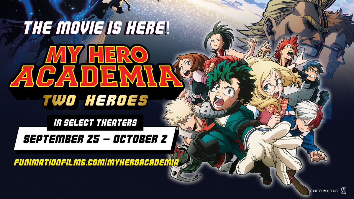 🗣️ IT. IS. TIME! Tickets for #MyHeroAcademia: Two Heroes are NOW on sale! 🎟️🙌

Buy here: funi.to/2MMZXIs #PLUSULTRA