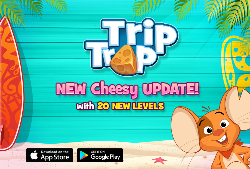 TripTrapGame's tweet photo. A NEW UPDATE with 20 New LEVELS is OUT!

More cheese for everybody. Get it now!

App Store : https://t.co/Dtd3oEhTuc
Google Play: https://t.co/Vz9nXdEPdZ https://t.co/CrnJa4AZ5e