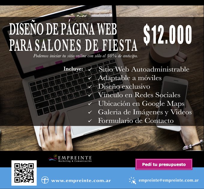 EmpreinteMC's tweet photo. Páginas Web para Salones de Fiesta!!!
Con un sitio Web, potenciales clientes pueden informarse de tus servicios a cualquier hora y desde cualquier lugar con conexión a Internet.
#empreinte #paginasweb #agenciademarketingdigital #ventas #resultados #salones #eventos #fiestas https://t.co/MDUpwIQl3G