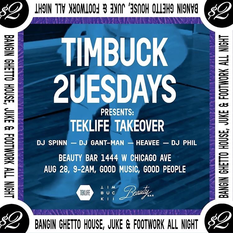 heavee773's tweet photo. Chicago Please don’t 🛏💤 😴!!!
8-28-18 we @ @BeautyBarchi
@Timbuck2uesday1 4 da TEKLIFE TAKEOVER! @DJ_Spinn x @DJGantMan x @heavee773x @DJPHIL_ 9-2am $2 all nite for @tfj_foundation @timbuck2uesdays
#ripdjrashad
#timbuck2forever 
#teklife https://t.co/3nOjumgNVu