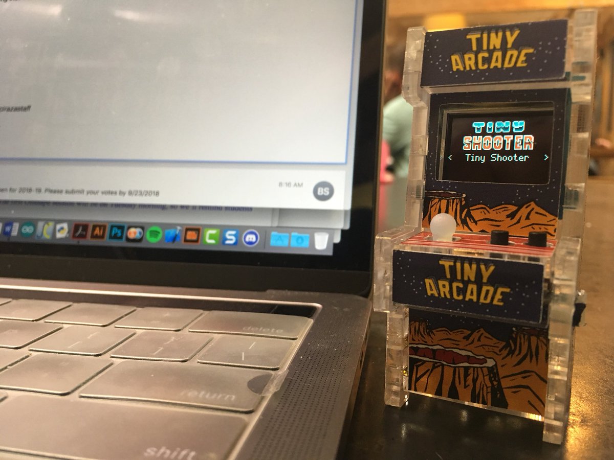 UCI_STEMgineer's tweet photo. Got my @PortolaCoffee #pourover while I get a little work done, and if I get bored... @TinyArcade is here to save me. #oldschool #tinygamer #retrogames #CoffeeLover #dontjudgeme https://t.co/iOFQO1eqEP