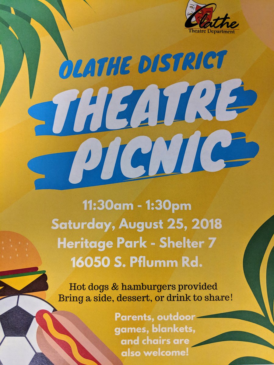 PTMSTheatre's tweet photo. In the meantime, don't forget the Olathe District Theatre Picnic tomorrow! https://t.co/TcvoXIBrZm