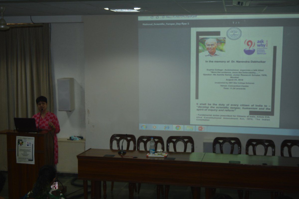AsmitaSarkar7's tweet photo. Elated to have such a good audience response today at the talk I gave on the occasion of National Scientific Temper day.
Questions about the scientific basis of several aspects of pseudoscience came flooding in.
@chaiandwhy @TIFRScience #scicomm
@tifrarnab https://t.co/QhUUje9Zhc