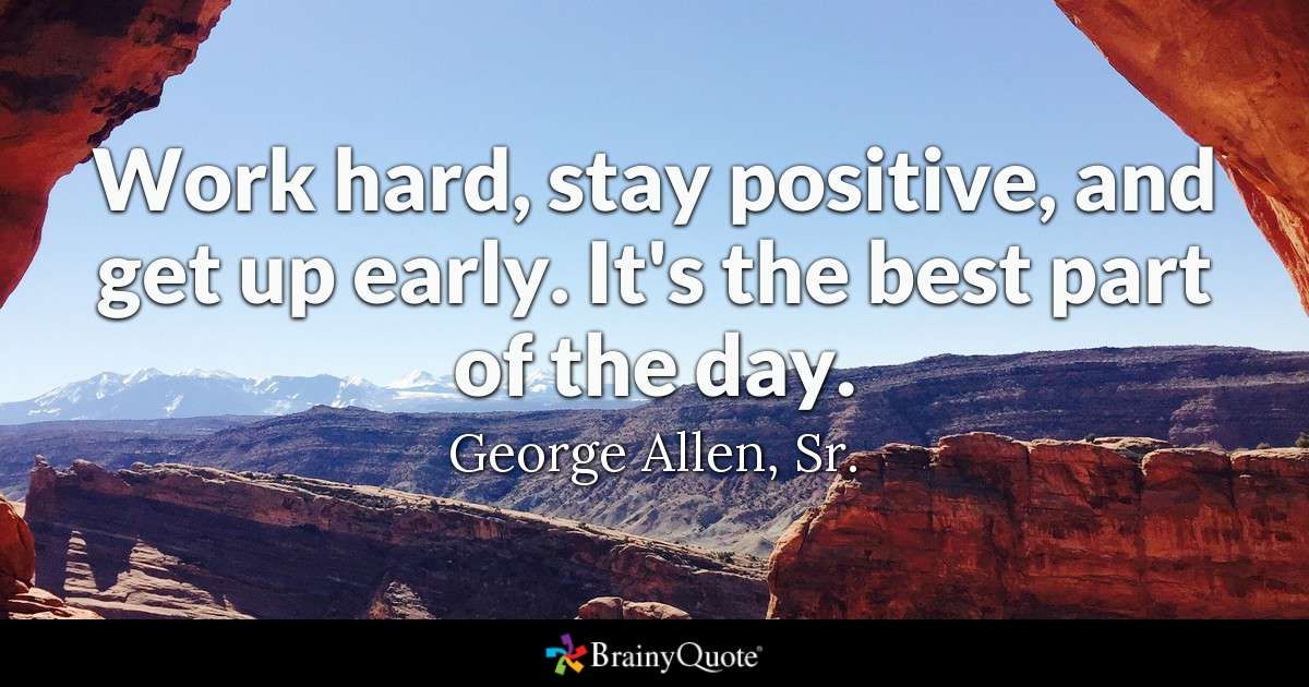 The hardest part of my day is getting out of bed! does anyone else promise themselves they are going to get out of bed and end up sleeping in? 😩George Allen, Sr. Quotes buff.ly/2wnXpWG