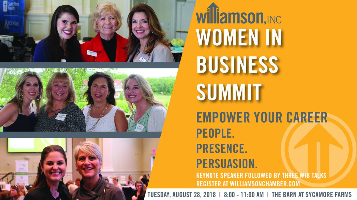 williamson_inc's tweet photo. Ladies - are you ready for our upcoming #WomeninBusiness #Summit?! Be sure to register before Tuesday's event! #WillCo #WIBSummit #EmpowerYourCareer #People #Presence #Persuasion https://t.co/aWWUB2AoV4