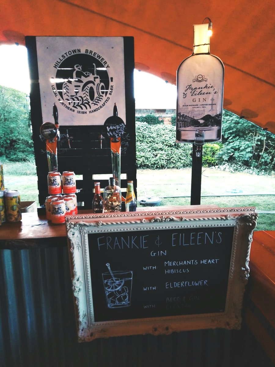 frankieeileens's tweet photo. We are set for a weekend of #gin, gin/beer cocktails &amp; rocking music with our pals @hillstownbeer at the beautiful home @hildenbrewery

Join us the timings are:
Fri til 12
Sat 4 til 12
Sun 2 til 10

We have some beautiful mixers @MerchantsHeart 
@DrinksInc https://t.co/yiEtsOCs5Q