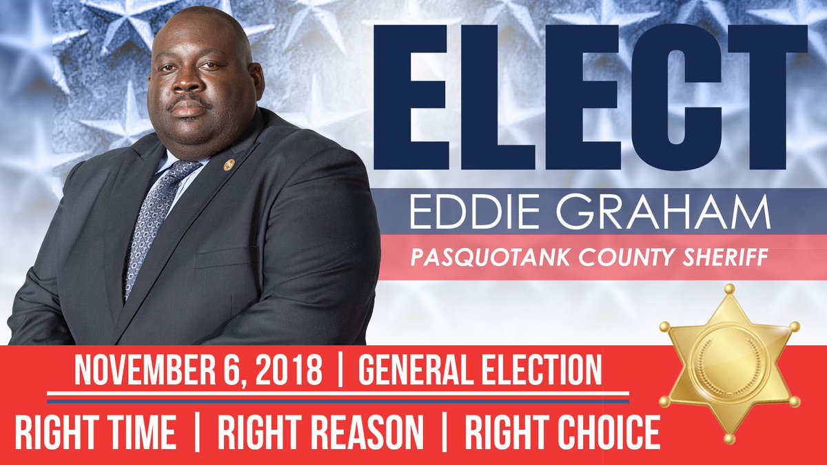 DelcomynJenni's tweet image. I know that it takes the entire community working together with law enforcement when it comes to preventing crime. Vote Eddie Graham for CHANGE! #righttime #rightchoice #rightreason #pasquotankcountysheriff2018 #vote