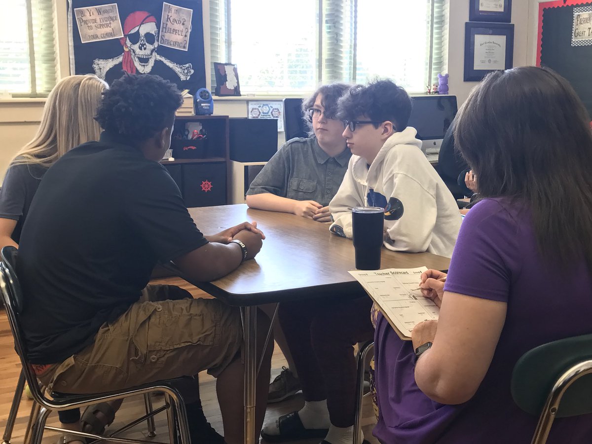 Students in Ms. Wooten’s class we’re having a fishbowl seminar after reading A Doll’s House.  They were required to think critically and make claims/counterclaims respectively.  #WeAreValley #AttitudeofExcellence