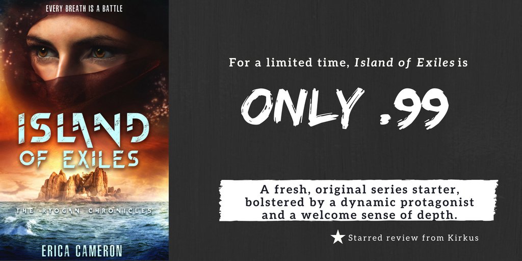 ByEricaCameron's tweet photo. There's a sale on, and the timing is perfect! With the final book of the #RyoganChronicles series coming in November, you can jump in to the series for less than $1.
Book 1, #IslandOfExiles, is only .99 until August 27th! https://t.co/vXRStplzYB @EntangledTeen https://t.co/dM7ujojV5y
