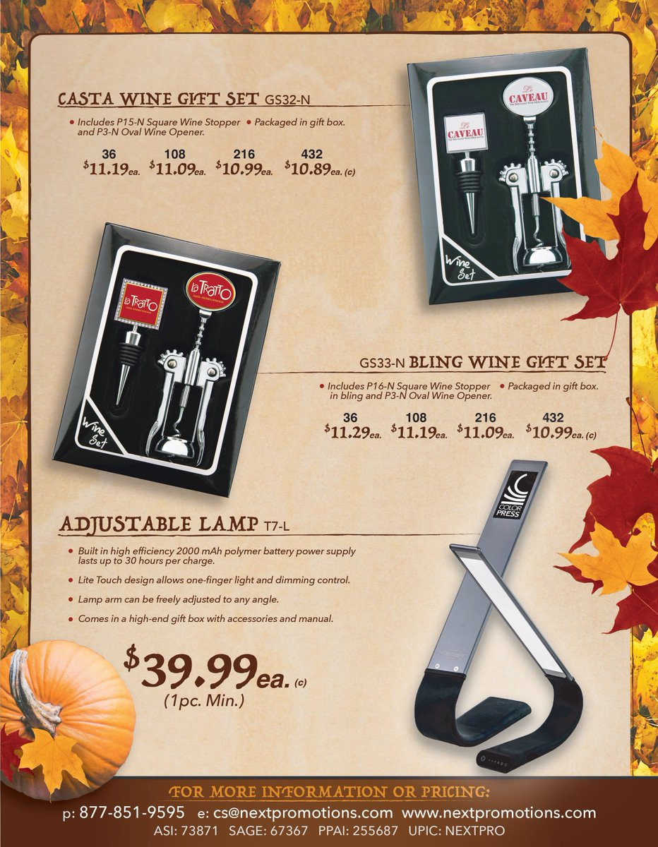 NextPromotions's tweet image. Autumn is almost here! Fall into savings with our promotional drink ware, wine accessories, and more! 🍁🍂🍁🍂 #Autumn #promotionalproducts