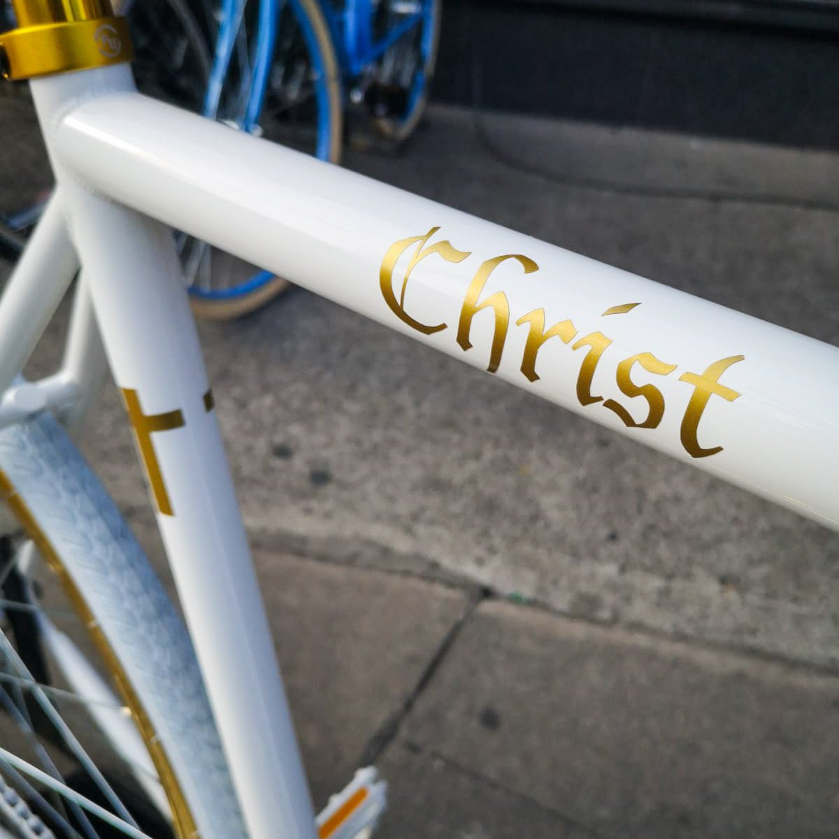 Christ on a bike, the pope's nearly here. How many decades of the rosary do we get for this? I suppose that would be an ecumenical matter. #dublin8 #funkedup #fatherted #popemobile #PopeInIreland