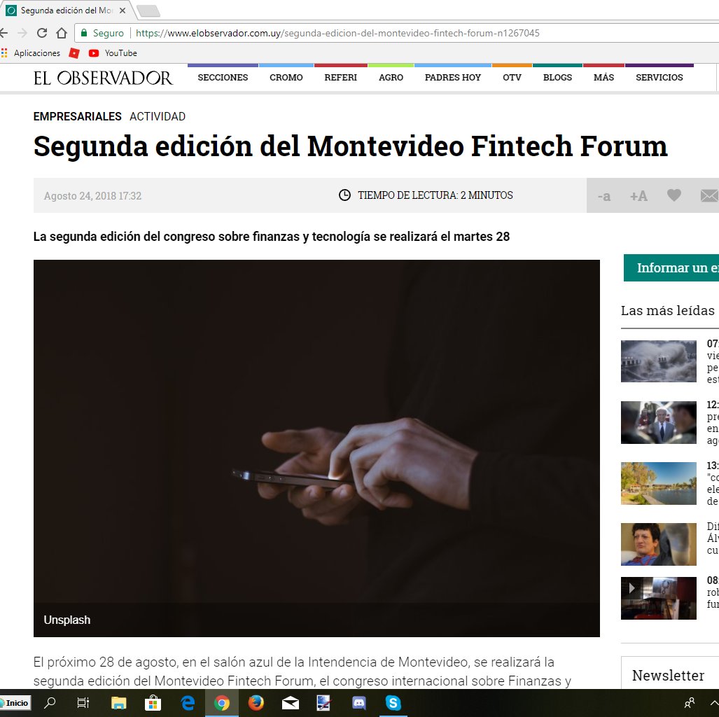 Impacta_IS's tweet photo. Muchas gracias @ObservadorUY por la cobertura y el apoyo al #MVDFintechForum Los esperamos en todas las actividades 28/8 @montevideoIM + side events #WomenInFintech #IA #IF #Crypto Montevideo será la capital #Fintech #innovación
@gmalvasio @Manefior 
Imperdible! https://t.co/cpAdvrYfxy