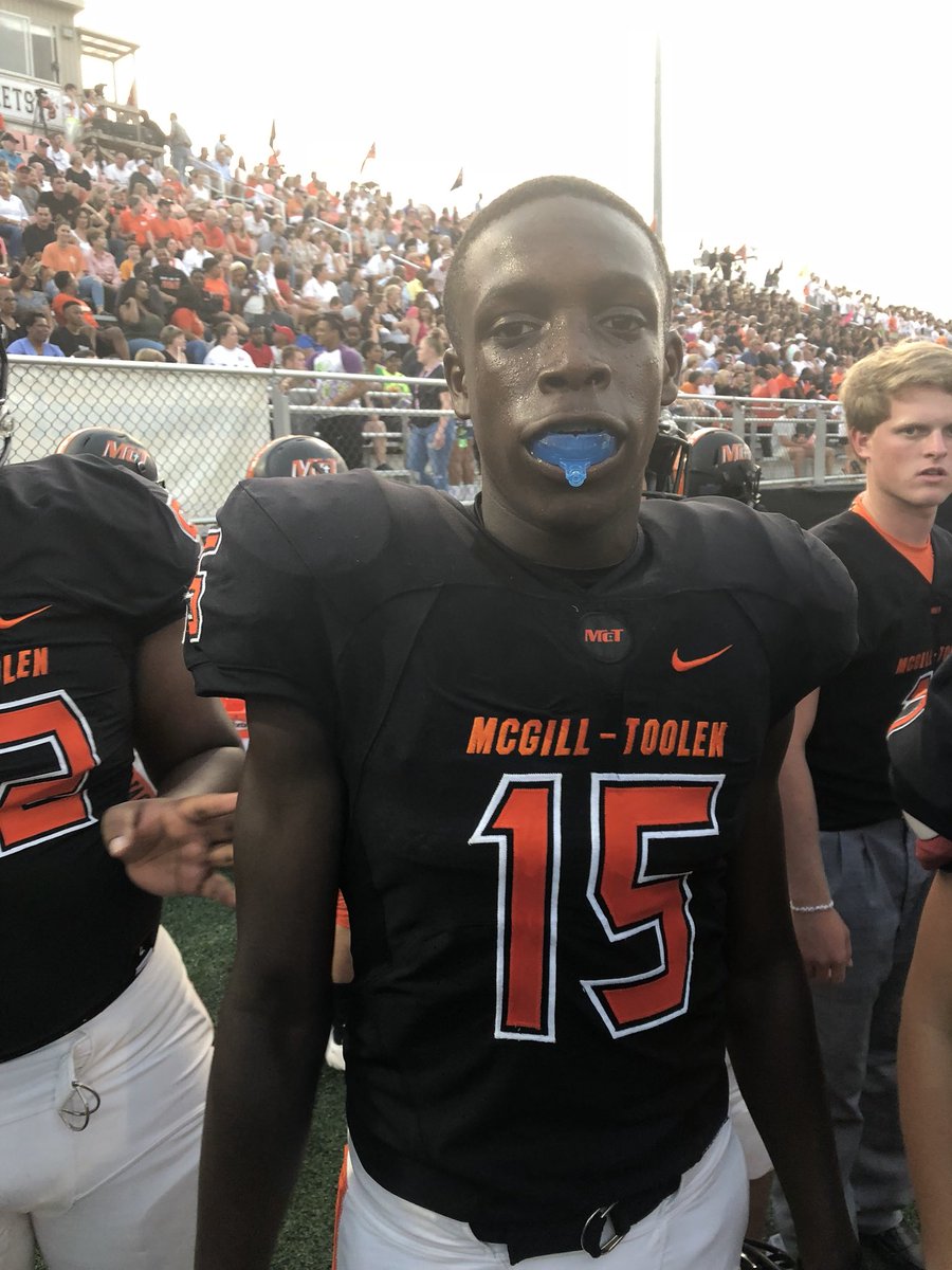 McTJacketsFB's tweet photo. Jaden Mosley recovers the Toro muffed punt. Jackets in the red zone. #alpreps https://t.co/opM1XVHDCD