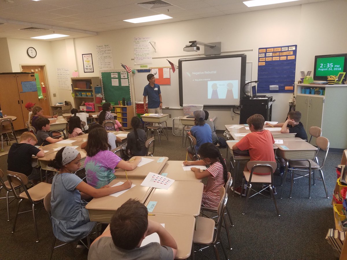 slavinskyAIG's tweet photo. The debate dream team's last session! I can't thank these 2 dedicated presenters enough for challenging and motivating my students this week. They have learned so much (and so have I)!! @AlstonRidgeES @DebateAfhs #gatorsgetitdone #affirmations #rebuttals #crossexaminations https://t.co/Jqu6Ro7TWv