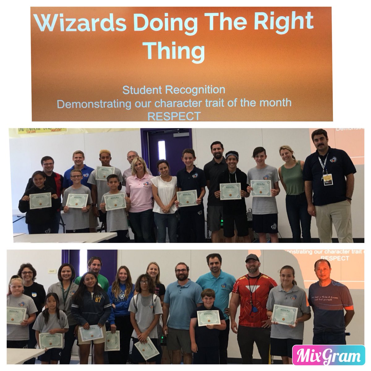 mr_serce's tweet photo. Wizards at @MSASanDiego recognized for showing respect the #wizardway .What is the #wizardway?
It is doing the right thing. I am proud of you wizards for doing the right thing. #msasdonaroll https://t.co/8vqink5jTn