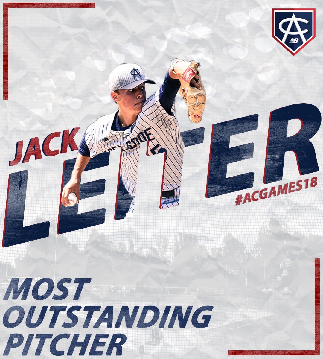 AreaCodeBSB's tweet photo. The verdict is in! After extensive MLB scout deliberation, The Most Outstanding Pitcher of the 2018 Area Code Games is @JL31T !! 👏🙌💪 #ACGames18 https://t.co/yFAWNF9Hx3
