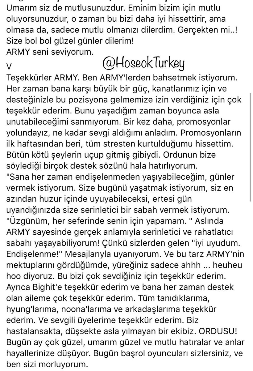 HoseokTurkey's tweet image. [#ÇEVİRİ]

Bangtan’ın Love Yourself ; Answer teşekkür yazıları ; 

#Answerishere #AnswerIsComing #Answer_Love_Myself #LoveYourself #JIN #JIMIN #NAMJOON #TAEHYUNG #YOONGI #JUNGKOOK #HOSEOK #ARMY #BANGTAN #BTS