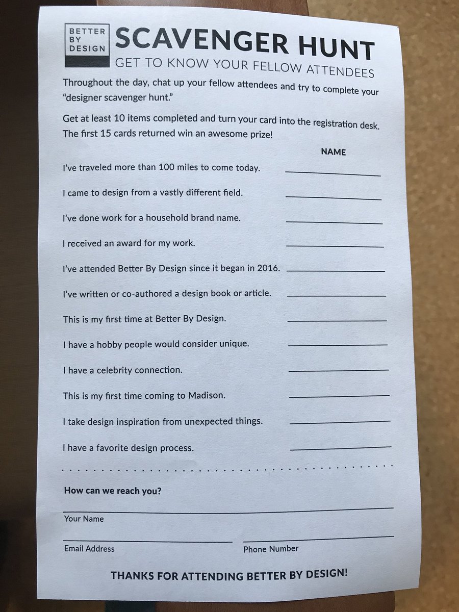 better_bydesign's tweet image. Don’t forget to turn in your scavenger hunt.  Odds are in your favor #BetterbyDesign