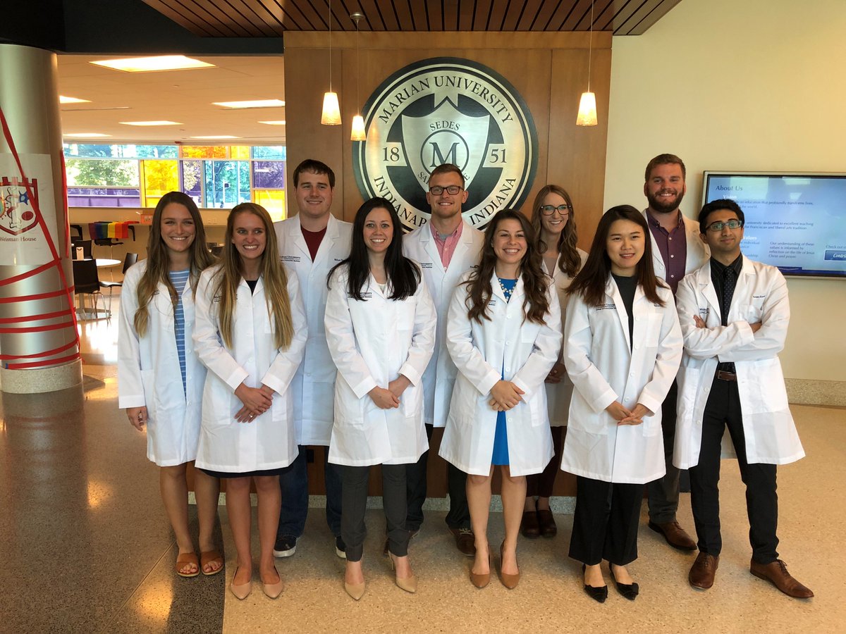 The <a href="/MUCOM_BioMed/">MU-WCOM’s BMS Program</a> celebrates our first "Lab Coat Ceremony"! 

10 Thesis-track MS students were recognized. @MUCOM_Indy 

Thanks @taylortiche (OMS1) for the photos!