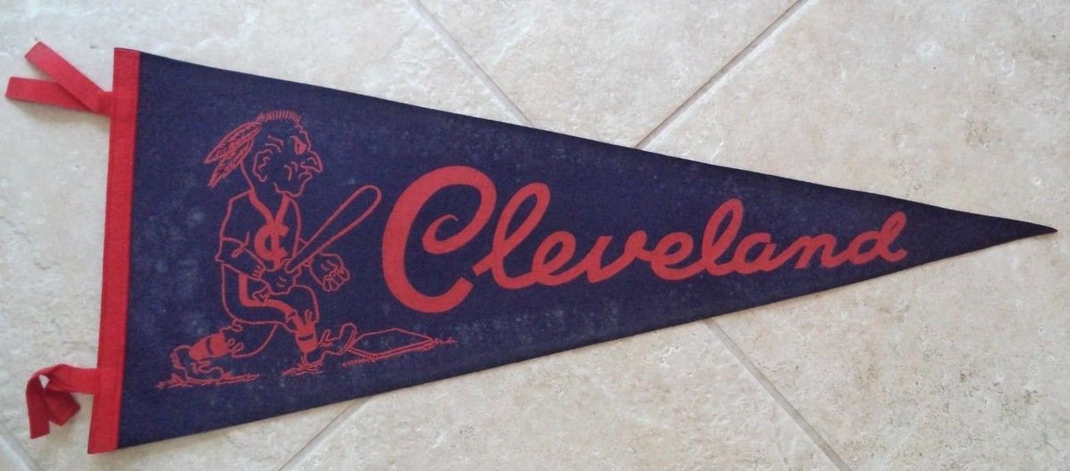 allstargraphs's tweet photo. VINTAGE CLEVELAND INDIANS 1950'S FULL SIZE PENNANT FELT NO PIN HOLES RARE FOR SALE ON EBAY https://t.co/EVWGzRHHoy https://t.co/VxglRzNSoF