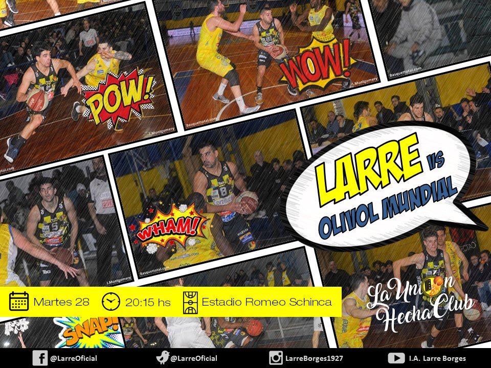 EL MARTES LA HISTORIA ES EN CASA, A LLENAR EL ROMEO!
SACÁ TU ENTRADA ANTICIPADA

LARRE vs Olivol Mundial
🗓️Martes 28 🕣20:15 hs📍Estadio Romeo Schinca
Grales: $U 200 Redbrou 50%
Socios Larre $U 100
Anticipadas tickantel.com.uy Redpagos

📸<a href="/JimeMontgomery/">Jime Montgomery</a> <a href="/BasquetTotal/">Basquet Total</a>
