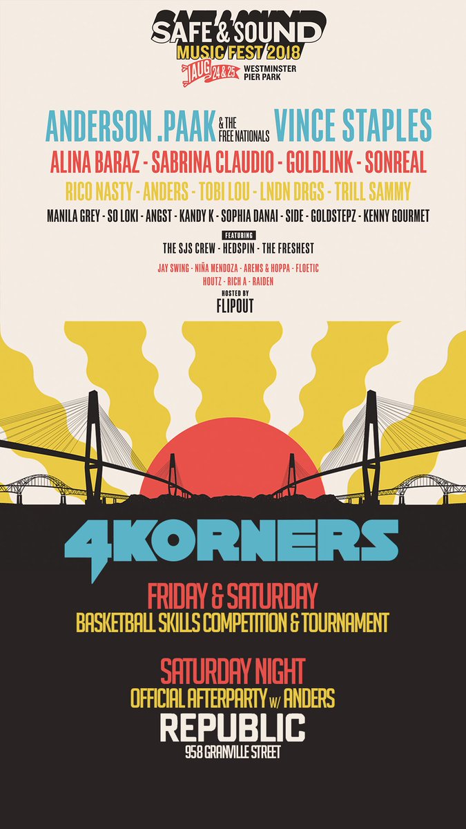 #Vancouver I’m back! I’ll be hosting at <a href="/safeandsoundent/">SAFE & SOUND</a> Music Fest all weekend &amp; performing at <a href="/REPUBLIC958/">REPUBLIC</a> w/ <a href="/andersnst/">anders</a> on Saturday night! Pull upppp!!!