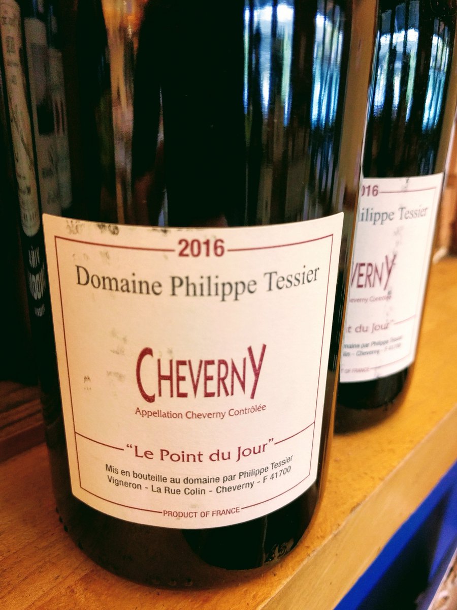 pmwines's tweet photo. Come grab a bottle of this beautiful '16 Cheverny by Philippe Tessier at 10% off. 'Le Point Du Jour'. This organic wine is 75% Pinot Noir &amp; 25% Gamay to create an intricate dance between the two grapes. Fresh notes of fruits with low tannins, this bottle will go great with pork. https://t.co/unS5xYomp7
