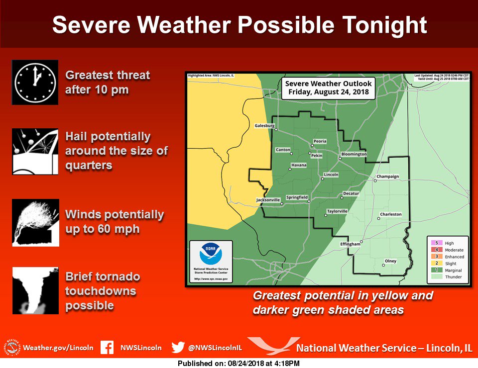 NWS Lincoln IL on Twitter "4pm Update Expanded Marginal Risk farther