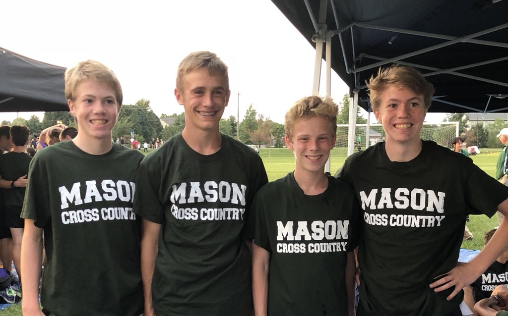 d2messer's tweet photo. Great start to our first HS XC season! Love seeing the teams back in action and dominating this course! #MasonMoment #runmason https://t.co/mxmcnz9pbF