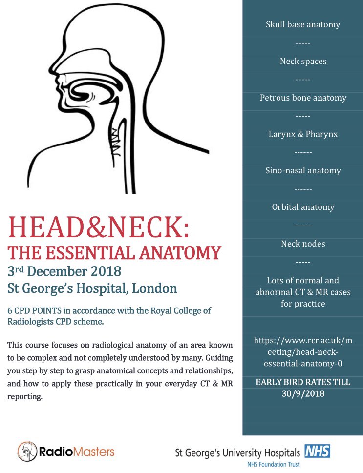 NadaNakhla1's tweet photo. Our third #HNrad course will take place on Monday 3rd December 2018 at St George’s Hospital London. Book your place now to take advantage of early bird rates! https://t.co/Lx38r8YomP
