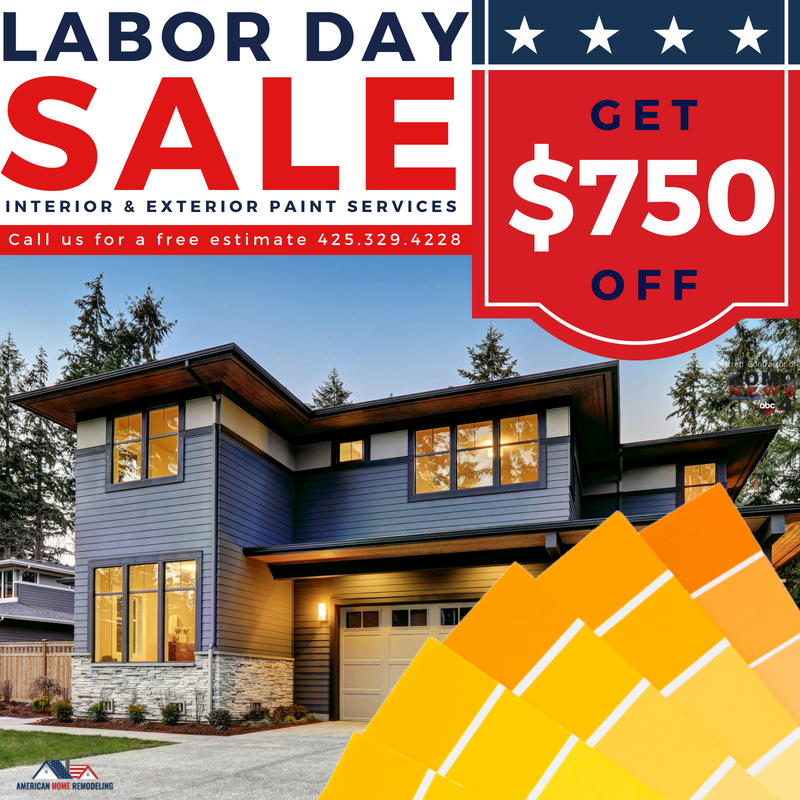 AhrSeattle's tweet photo. Thinking about painting your home? Don't miss out our Labor Day Promo! Save up to $750 for your interior or exterior paint. Call us for a free estimate 425.329.4228 #homeremodeling #painting #issaquah #redmond #sammamish #kirkland #bellevue #seattle #deals #savings https://t.co/zdTN8DSaSm