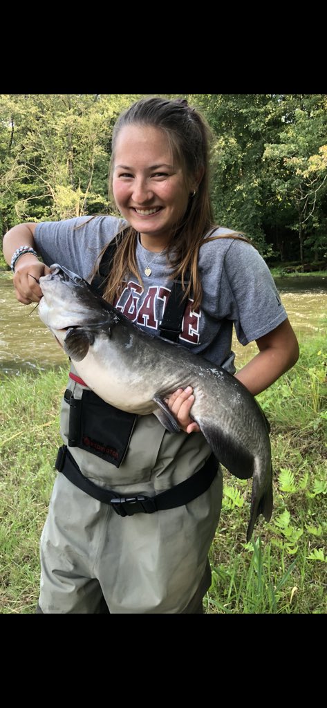 dziehns's tweet photo. When you know you’re dating a fisherman, watching @HaleyBrehm_3  fight this giant catfish on an ice fishing rod was incredible; you are incredible ❤️ https://t.co/C2adB1wd0s
