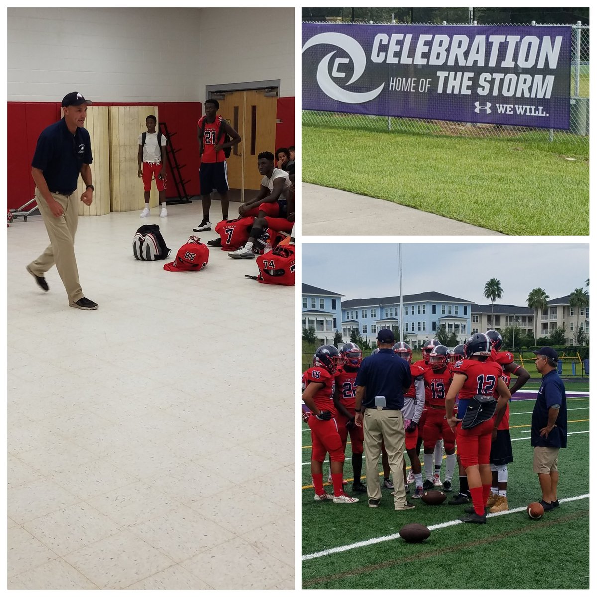 PHS_EaglesFB's tweet photo. First game of the 2018 season vs Celebration Storm. The hay is in the barn, time to kick off the NEW ERA!!!
#PassionPridePoinciana 
#Changingtheculture 
#BuyinSellout 
#NEWERA https://t.co/9QKqjGB0b4