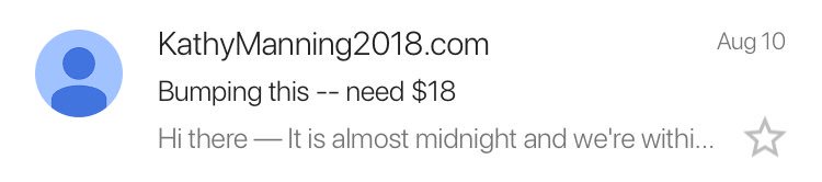 MemeJeffJackson's tweet photo. Pretty sure it was Benjamin Franklin that said “but in this world nothing can be said to be certain, except death and taxes and emails from @KathyManningNC asking for that last $18.”
#ncpol https://t.co/QtHrhktmGE